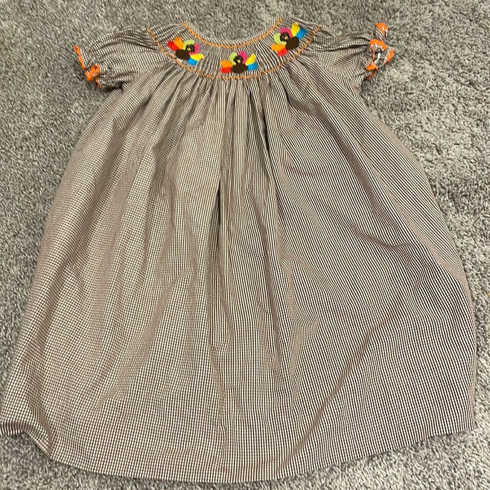 Smocked girls Thanksgiving dress